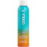 COOLA Organic Sunscreen SPF 30 Sunblock Spray, Dermatologist Tested Skin Care for Daily Protection, Vegan and Gluten Free, Tropical Coconut