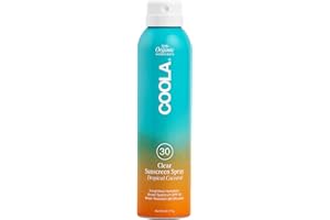 COOLA Organic Sunscreen SPF 30 Sunblock Spray, Dermatologist Tested Skin Care for Daily Protection, Vegan and Gluten Free, Tropical Coconut