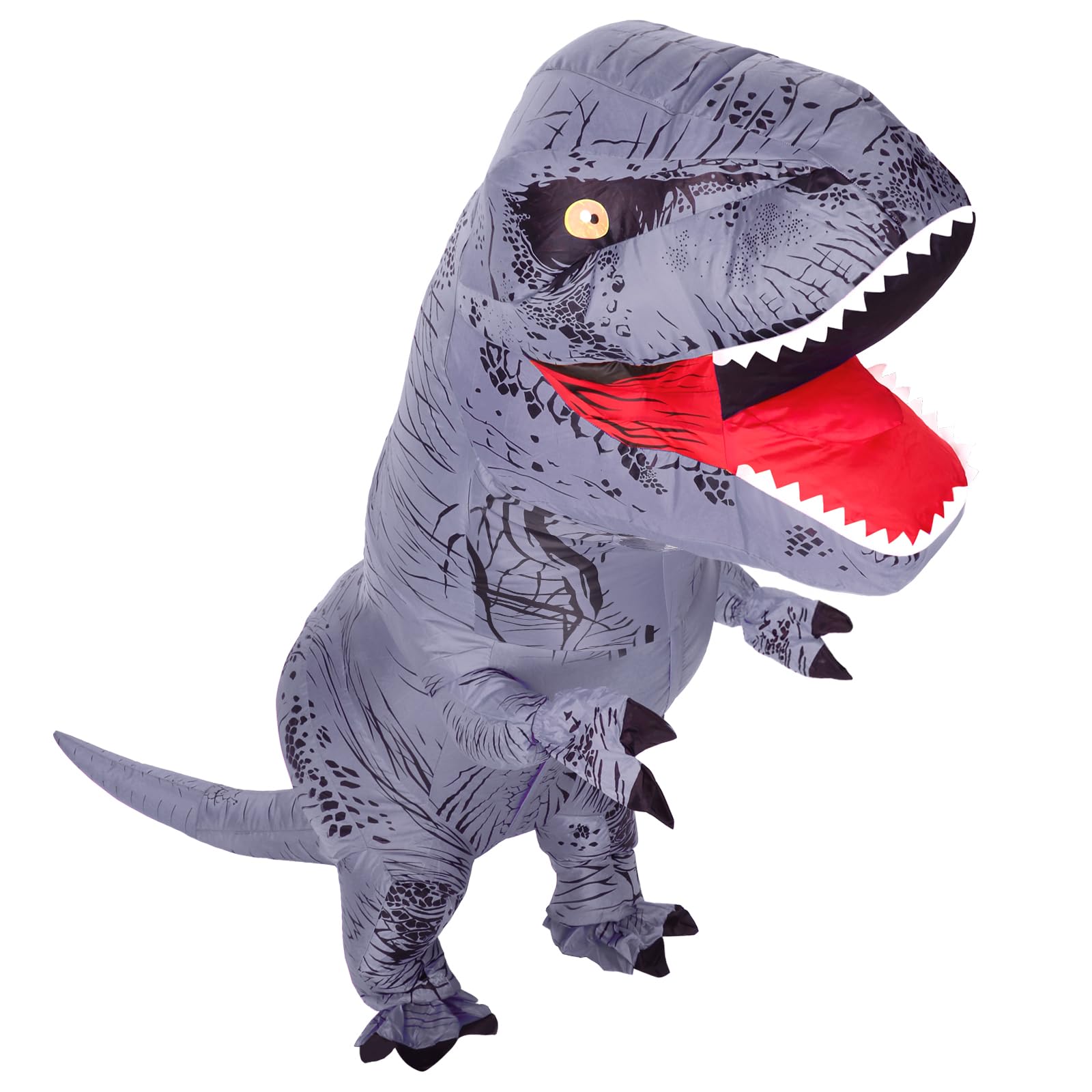 Photo 1 of viwzon Inflatable Dinosaur Costume Adult, Halloween Inflatable T-Rex Costume for Mens, Women, Blow up Adult Inflatable Costume Birthday Party, T-Rex Inflatable Dino Costume for Dinosaur Fans - Gray