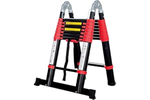 BEETRO 16.5ft Aluminum Telescoping Ladder, A Type Portable Telescopic Extension Ladder for Outdoor Working, Household Use, 330lb Capacity, More Durable and Safer with Balance Rod