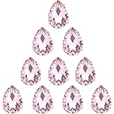 Choupee Sew On Rhinestone Tear Drop Crystal Rhinestones in Gold Setting 48 Pcs (Pink, 13 X 18 MM)