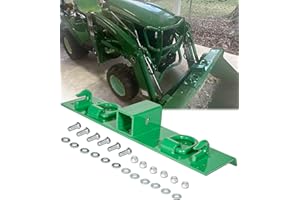 Bonbo Tractor Grab Hooks 4.96" W × 21.93" L Fits for John Deere 4100 4010 4110 4115 2320 2520 2720 1025r 2025r 2032r 2038r 3032e, Bolted on Compact Tractor Bucket Grab Hooks, D Rings & 2" Receiver