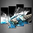 Guitar Wall Art Music Canvas for Music Room The Picture Print On Canvas Music Pictures for Music Studio Wall Decor Decoration Gift 4 Piece