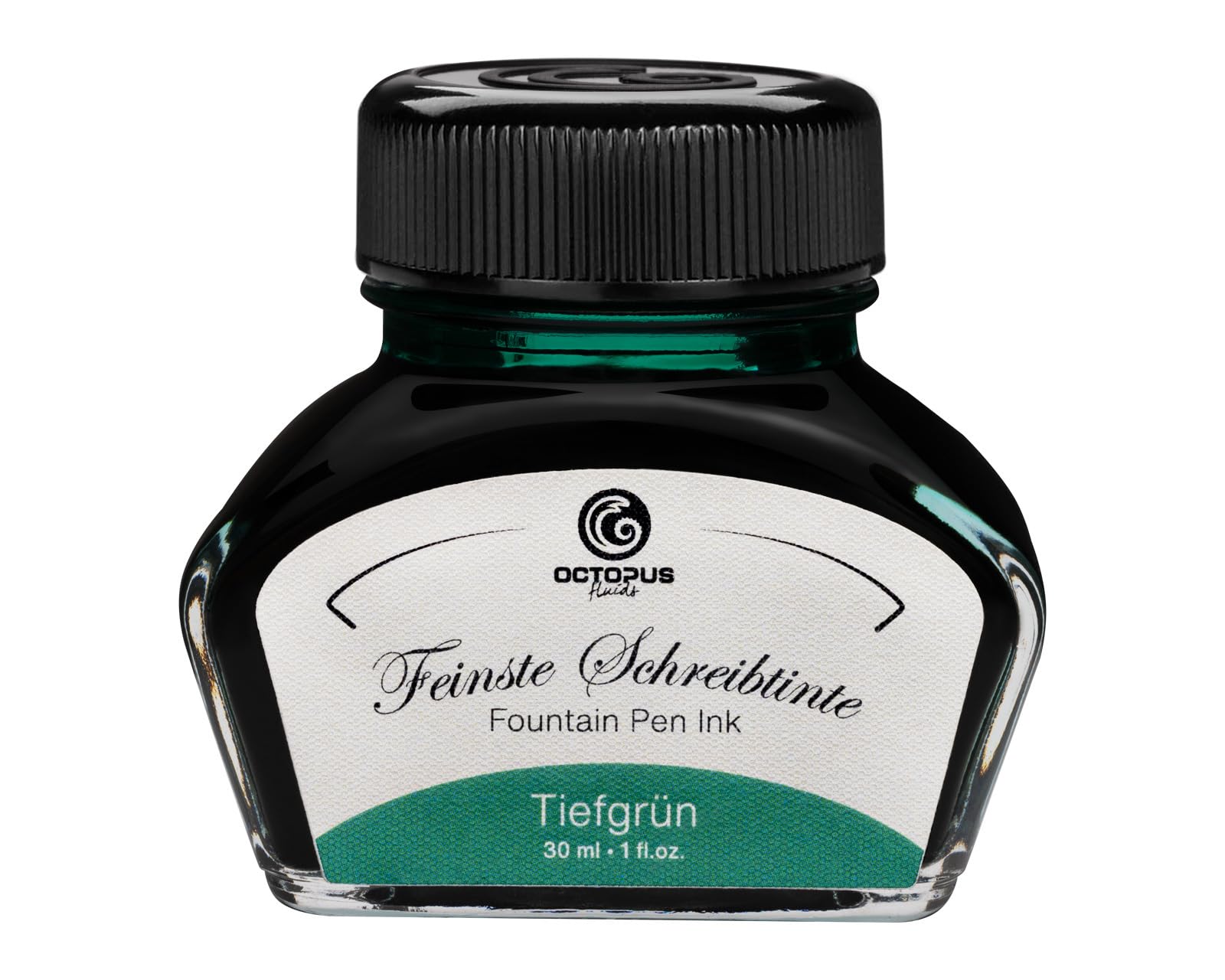 Fountain Pen Ink in Ink Glass,Writing Ink for Fountain Pen, Fountain Pen Ink in Deep Green 30ml, inkpot, Calligraphy Ink