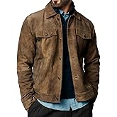 Premium Vintage Trucker Suede Leather Jacket Men Genuine Lambskin Men Leather Jackets Shirt Collar Jackets For Mens