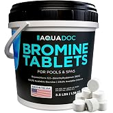 AquaDoc 1 Inch Bromine Tablets for Spas, Hot Tubs &amp; Pools - 3.5lb Sanitizer | Low Odor, Slow Dissolving, Supports Clean and Clear Water - Hot Tub Chemicals Made in USA