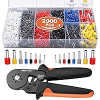 Ferrule Crimping Tool Kit with 2000PCS Wire Connectors, Preciva AWG23-7 Self-Adjustable Ratchet Wire Crimping Tool Kit Crimpe
