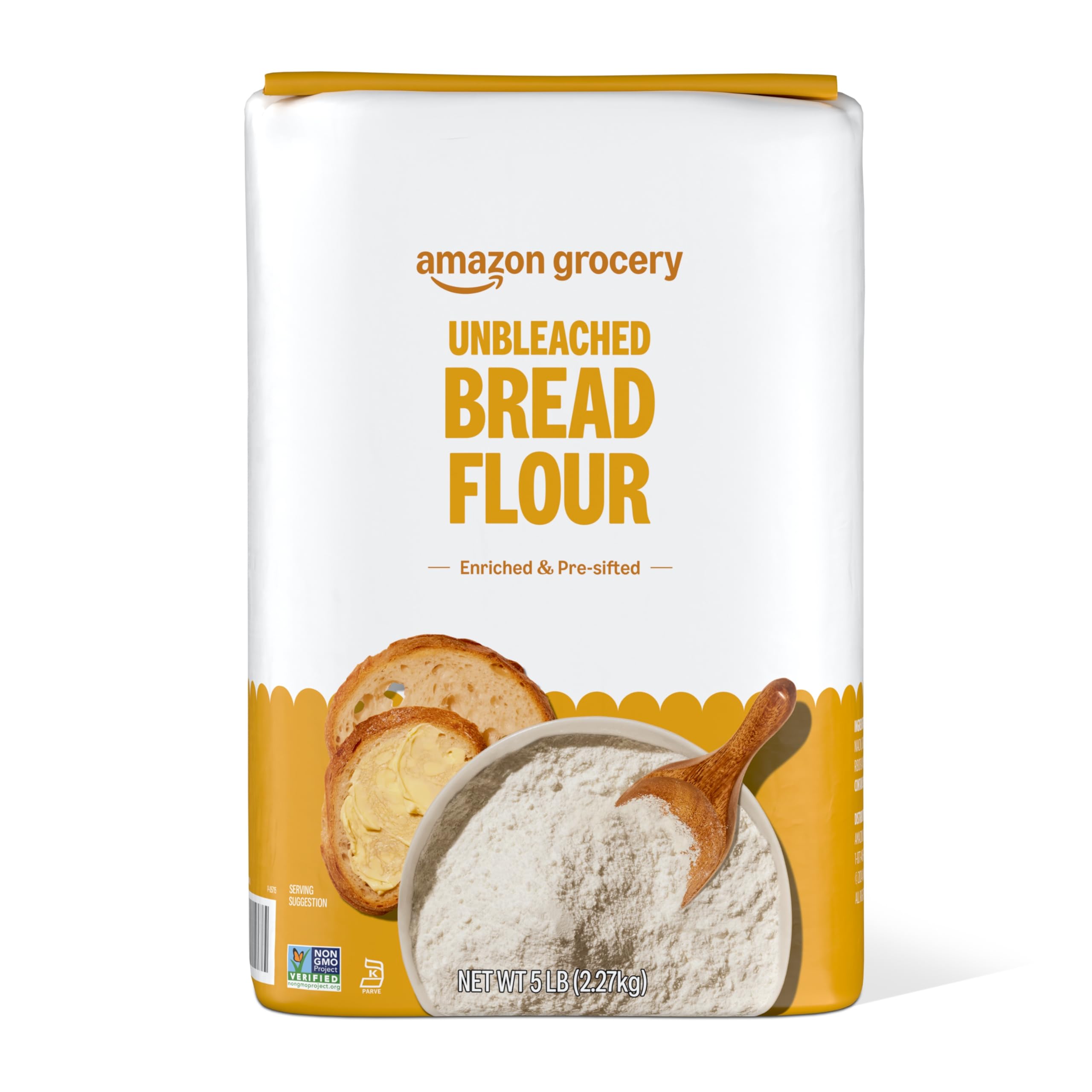 Amazon Grocery, Enriched Bread Flour, Unbleached, 5