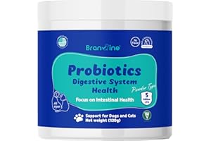 Branvine Probiotics Powder Pancreatic Health, Intensive Gut Health, Diarrhea and Constipation, Allergies for Dogs and Cats (1