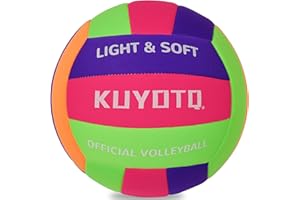 KUYOTQ Soft Indoor Volleyball for Indoor Practice Super Soft and Light Safe Sport Gear Fabric Volleyball for Kids Youth Adult Beginners, Perfect for House Yard Training Games