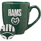 Rico Industries NCAA Colorado State Rams "Rams" 16 oz Team Color Laser Engraved Speckled Ceramic Coffee Mug