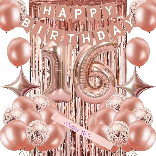 Sweet 16 Party Decorations, 16th Birthday Decorations for Girls