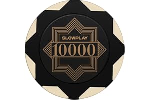 SLOWPLAY Nash Clay Poker Chips, 14 Grams Heavyweight Clay Composite, 40mm Large Chips in Bulk, Pack of 50 with Denomination of 10000