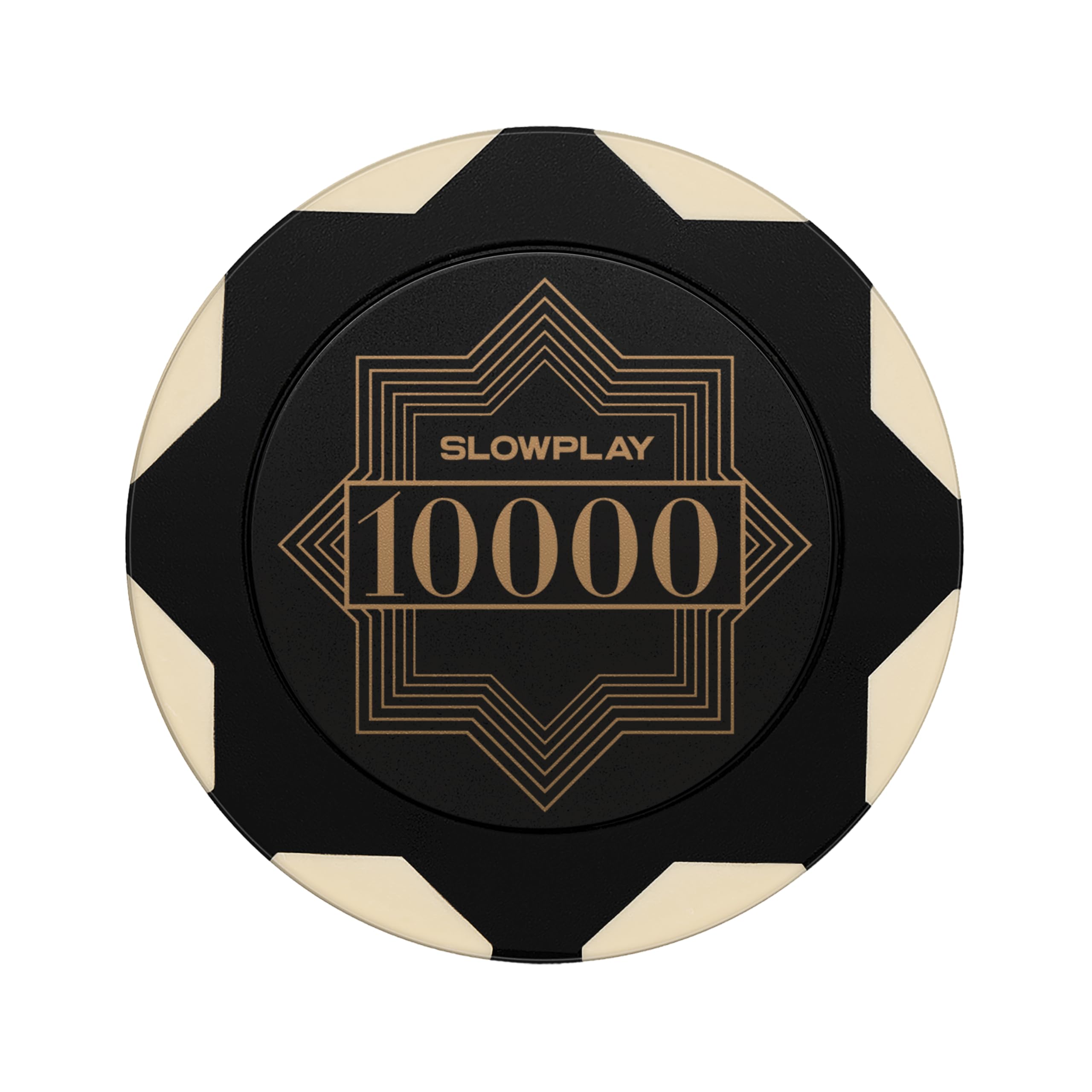 SLOWPLAY Nash Clay Poker Chips, 14 Grams Heavyweight Clay Composite, 40mm Large Chips in Bulk, Pack of 50 with Denomination of 10000