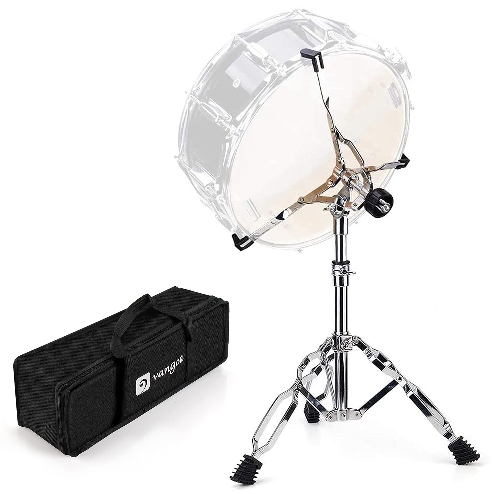Vangoa Snare Drum Stand Adjustable, Lightweight Double Braced Tripod, with 420D Oxford Carrying Bag, Fit 10''-15'' Drums