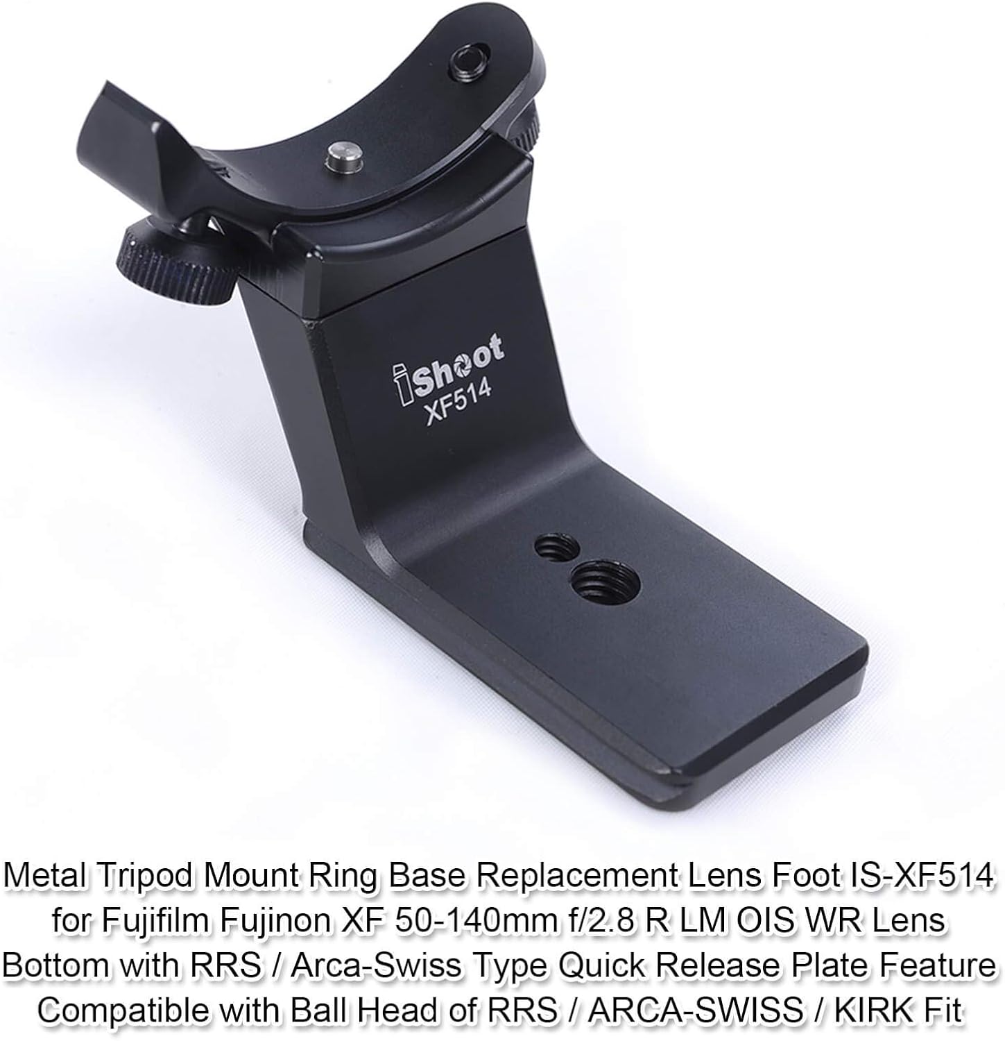 iShoot Metal Lens Collar Replacement Base Foot Stand Adapter for Fuji XF 50-140mm F2.8 R LM OIS WR Telephoto Lens Tripod Mount Ring-Bottom is Camera Quick Release Plate Feature - Image 3
