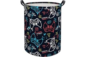 HIYAGON Game Laundry Basket Boys Kids Baby Laundry Hamper Dirty Clothes Organizer Toy Storage Bin Nursery Hamper for Bedroom Room Decor(Game)