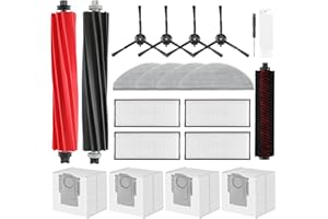 VIEWALL S8 Accessories Part for Roborock S8 Pro Ultra Robot Vacuum, 1 Set Main Brush, 1 Rolling Brush, 4 HEPA Filters, 4 Side Brushes, 4 Mop Cloth Pads, 4 Dust Bags, 1 Cleaning Tool