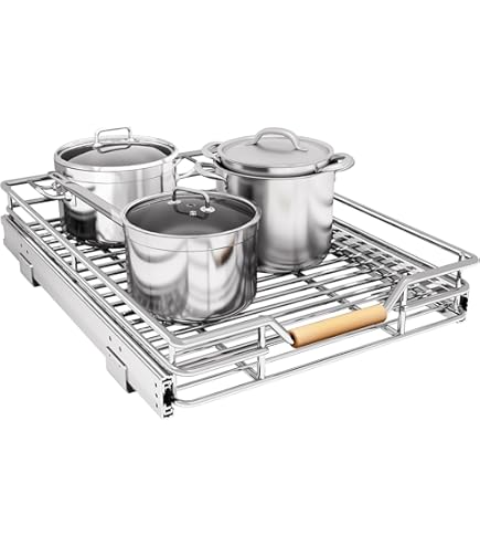 Organizador De Cajón Deslizante Para Armario De Cocina - Extraíble, De Alambre Resistente, 11 X 21 Pulgadas, Capacidad 50 Lbs