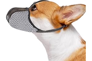 JOYPAWS Dog Muzzle Anti & Prevent Biting Chewing Barking for Small Dogs Soft Air Mesh Muzzles Reflective Ajustable Full Coverage Dog Mouth Guard Cover for Grooming Scavenging Black S