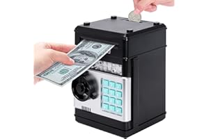 EPHVODI Piggy Bank for Boys Girls, Electronic Coin Money Bank with Password Protection, ATM Saving Bank Paper Money Scroll Saving Box