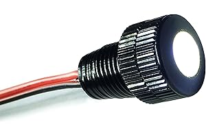 Oznium BRIGHTEST Light Bolt - Flush Mount 12V LED Light for Bumper, Grille, Cars Interior, Dash, Ambient Lighting, Motorcycle w/SLEEK Aluminum Housing & Screw Nut (11 mm Black, Cool White LED)