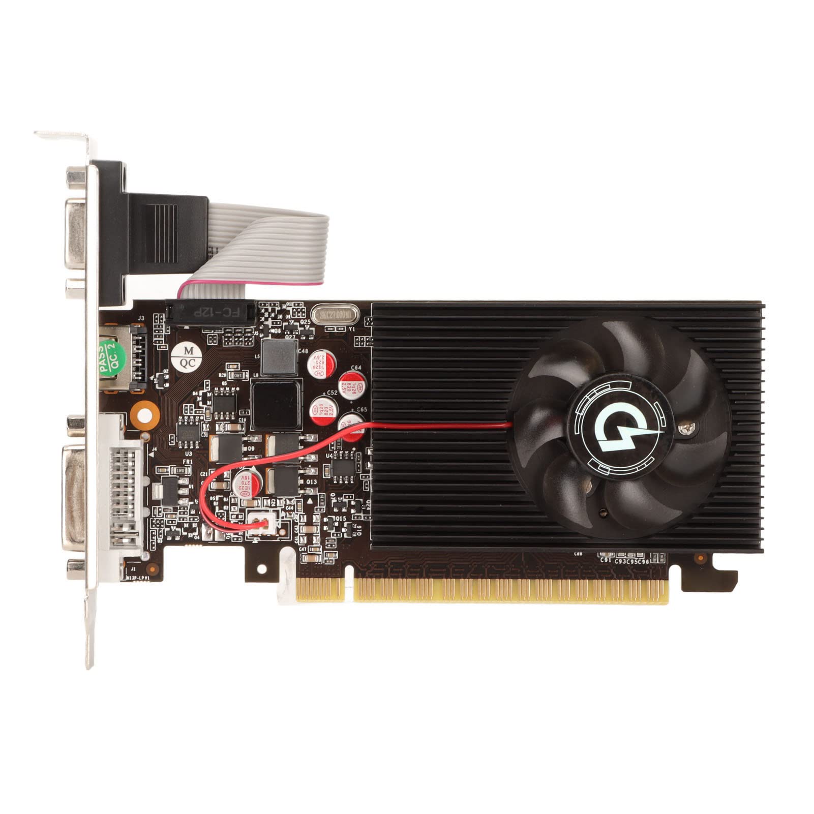 GT730 4GB GDDR3 Gaming Graphics Card, Single Fan Desktop Computer Graphics Card, VGA DVI PCIE 1.1 128bit 700MHz For GF108 40nm, PCB Board Integrated Cooling Module