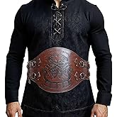 Renaissance Belt for Men Wide Viking Armor Medieval Warrior Belt Thick Corset Faux Leather Ren Faire Costume Accessories Gift