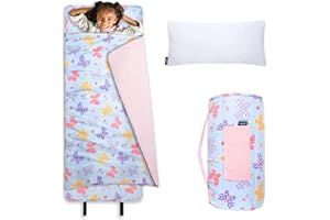 Wildkin Kids Original Nap Mat – Cozy Kids Sleep Mat with Pillow, ideal for School & Travel