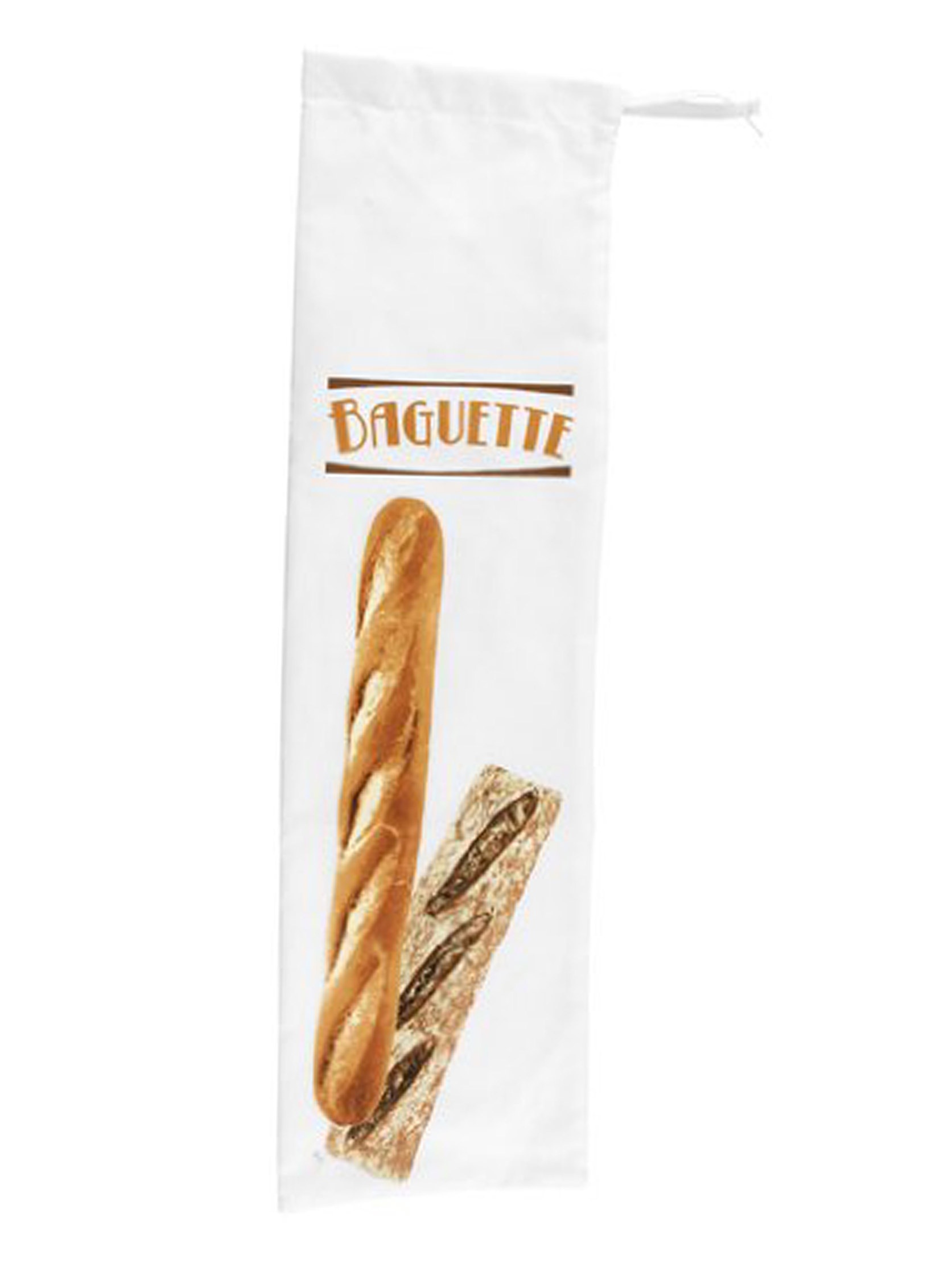 Fackelmann 43515 Baguette Bag of Cotton, White/Brown