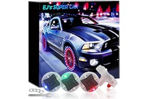 EJ'S SUPER CAR Car Tire Wheel Lights, 4pcs Solar Car Wheel Tire Air Valve Cap Light with Motion Sensors Colorful LED Tire Light Gas Nozzle Cap Motion Sensors for Car Bicycle Motorcycles