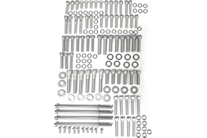 FBSCTMH Engine Bolt Kit Compatible with Electra Glide/Road Glide/Road King/Street Glide 2007-2016, Polished Stainless Steel T