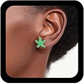 Andelaisi Boho Starfish Earrings Vintage Starfish Studs Earrings Small Sea Stars Earring Minimalist Summered Beach Earring for Women(Orange)