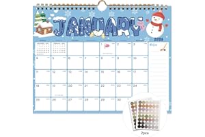 Vibrant Focus 2026 Calendar - 18 Monthly Wall Calendar, January 2026 - June 2027, 8.5" x 11", Calendar 2026 with Twin-Wire Binding, Hanging Hook, Blocks and Julian Dates (Calendar Festivals)