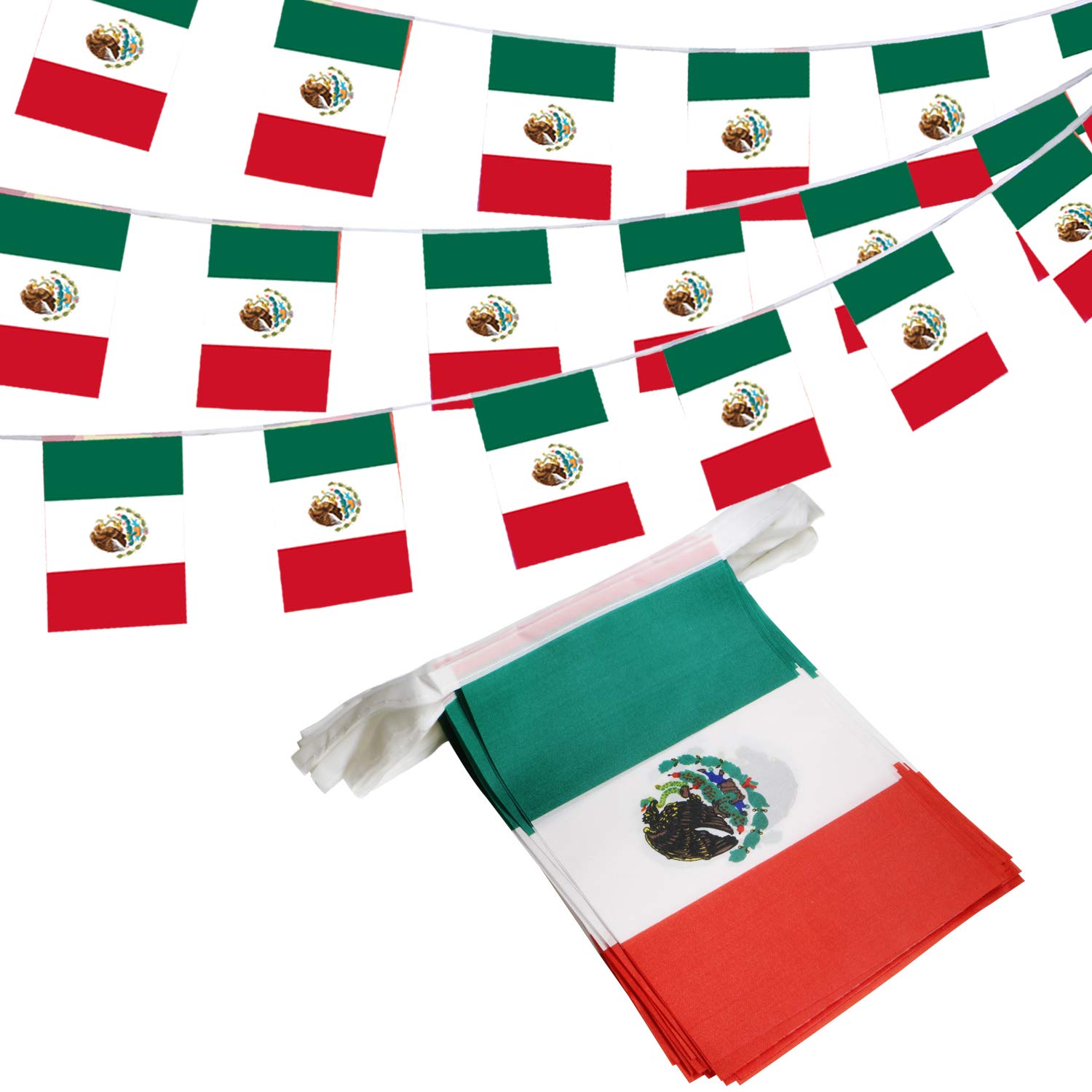 ANLEY United Mexican States String Pennant Banners, Patriotic Events 16th of September Mexican Independence Decoration Sports Bars - 33 Feet 38 Flags — image 1