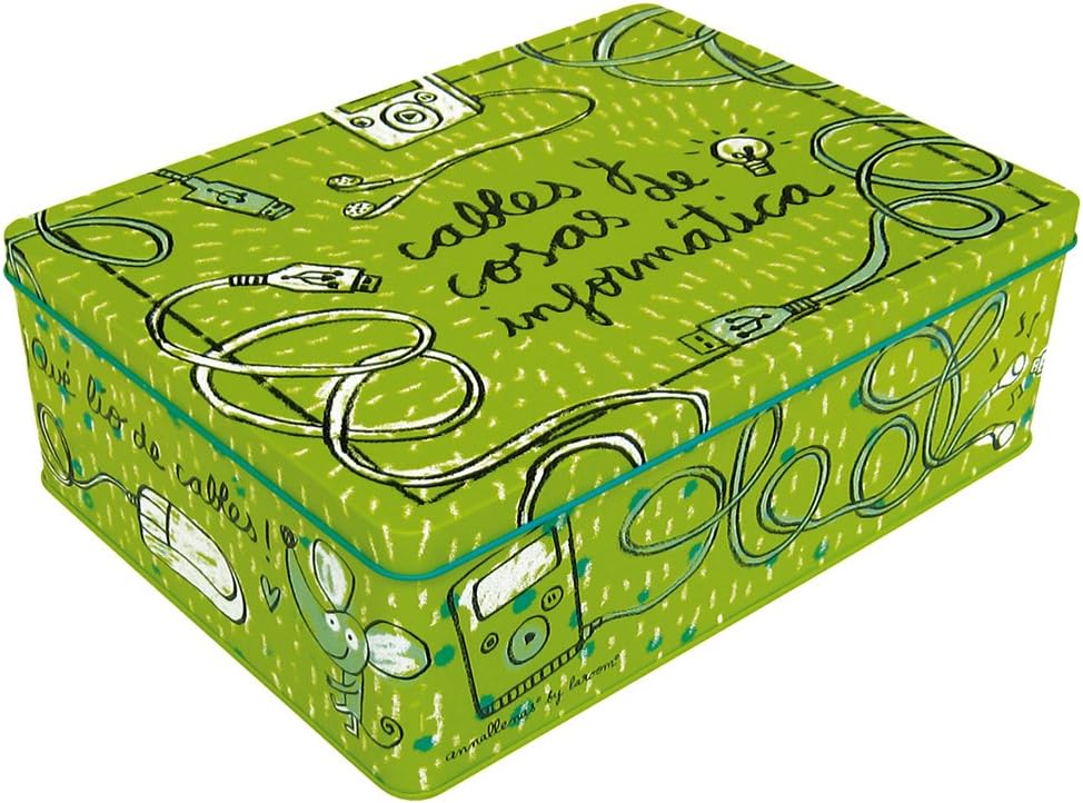 Laroom Caja metálica, Metal, Verde: Amazon.es: Hogar