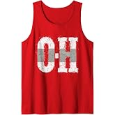 Ohio O-H Vintage Grunge Red Buckeye Home State Tank Top