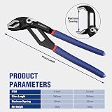WORKPRO Water Pump Pliers 40/52mm Wide Jaw 200mm 250mm 2-Piece Set view 6