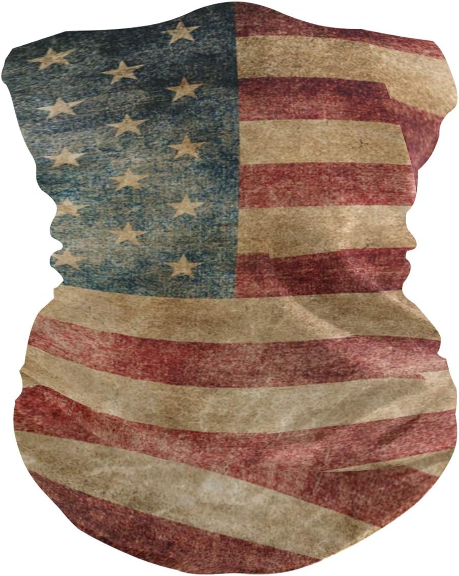 Baofu American Flag Face Mask Neck Gaiter Multifunctional Bandana Balaclavas Breathable Magic Scarf Headwear Headband for Outdoor Sports Dust Wind Sun UV Protection for Men Women