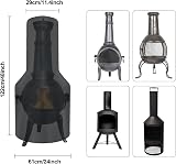Tonhui Chimenea Cover Waterproof Windproof Oxford Fabric 122x29x61cm Black view 2