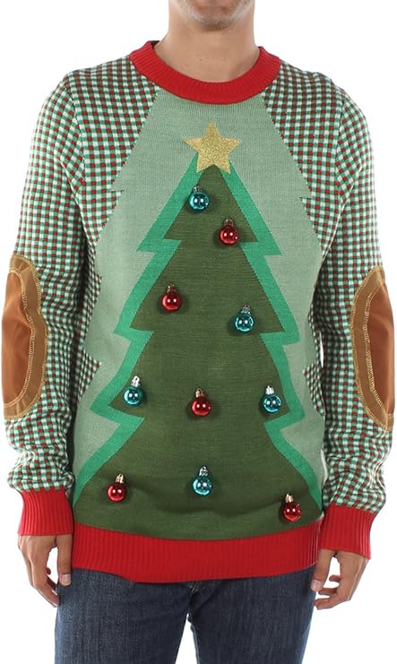 Tipsy Elves Men's Christmas Tree Ugly Christmas Sweater XX-Large Green at Amazon Menâs Clothing 