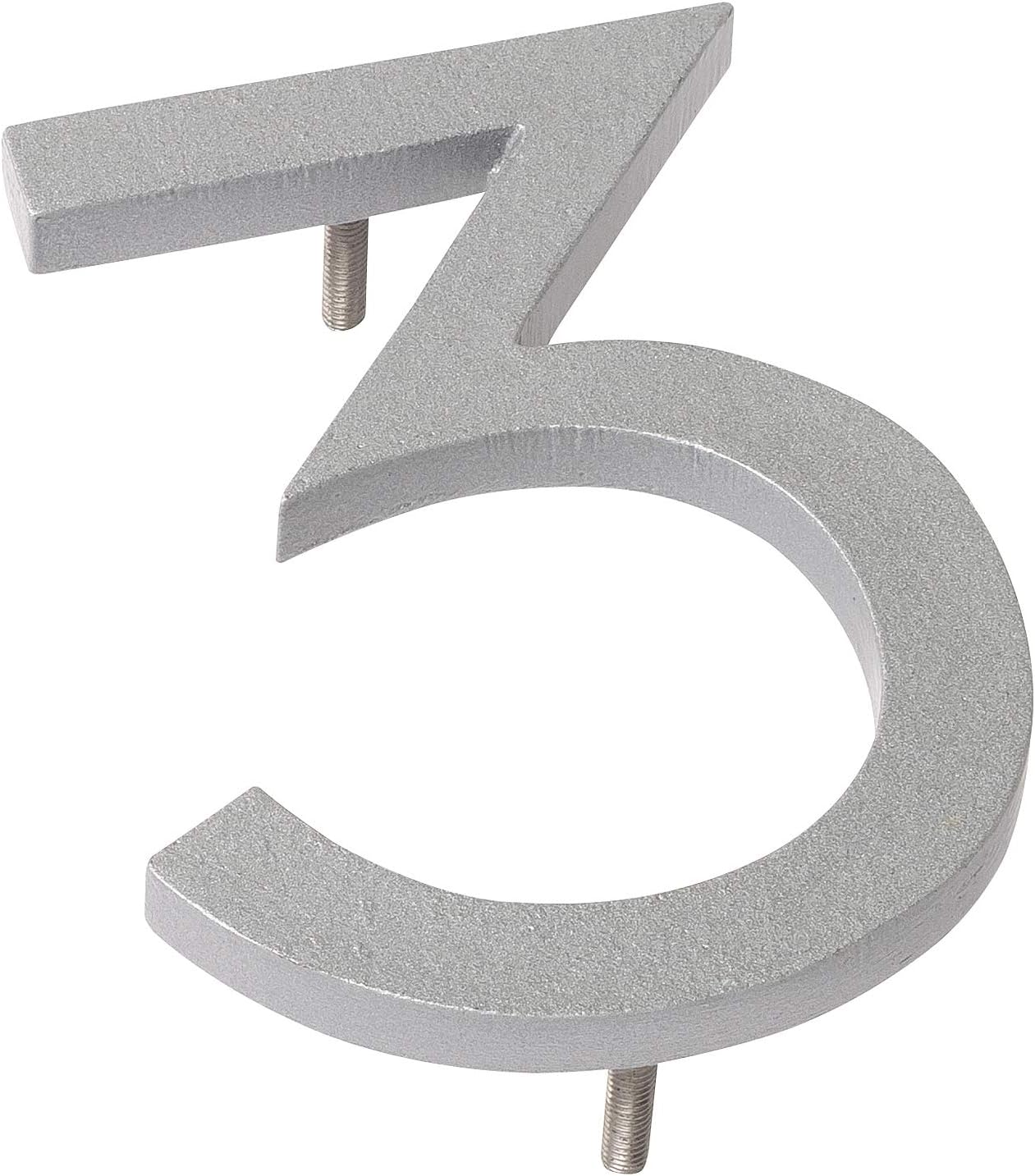 Address Signs - Montague Metal Products MHN-08-F-SR1-3 Solid Brushed Aluminum Modern Floating Address House Numbers, 8