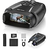 HEXEUM Night Vision Goggles, 4K Night Vision Binoculars with 3.99" HD Screen, 10000mAh Rechargeable, 64GB Card Included for Wildlife Observation & Surveillance