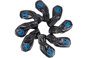 8Pcs Wedges Iron Club Protective Headcover Putter Protector PU Leather Golfs Iron Club Head Covers Supplies PU Leather Head C