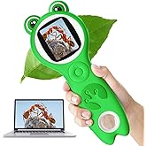 Vorth Microscope for Kids, Portable Digital Microscope with 500X Magnifying Glass, Handheld Camera Mini Pocket Magnification, Educational Christmas Birthday Gifts for Ages 4 5 6 7 8 9 10 11 12, Green