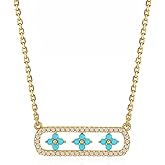 TONTMY STUDIOS Gold Necklace for Women, 14K Gold Plated Dainty Pendant Necklace Cubic Zirconia Simple Gold Jewelry for Women Trendy