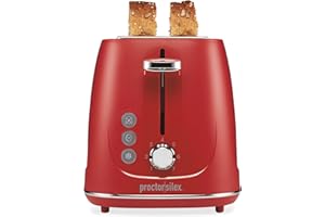 Proctor Silex Plastic 2 Slice Toaster, Bagel, Defrost & Cancel Buttons, Browning Control With 7 Shades, Auto Shutoff, Slide-O