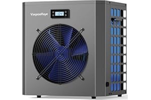 Varpoolfaye 16000 BTU Electric Pool Heater for Above Ground Pool Swimming Pool Heat Pump 5000 Gallon Pool Heater 120V Heating Cooling WiFi Control 60Hz Spa