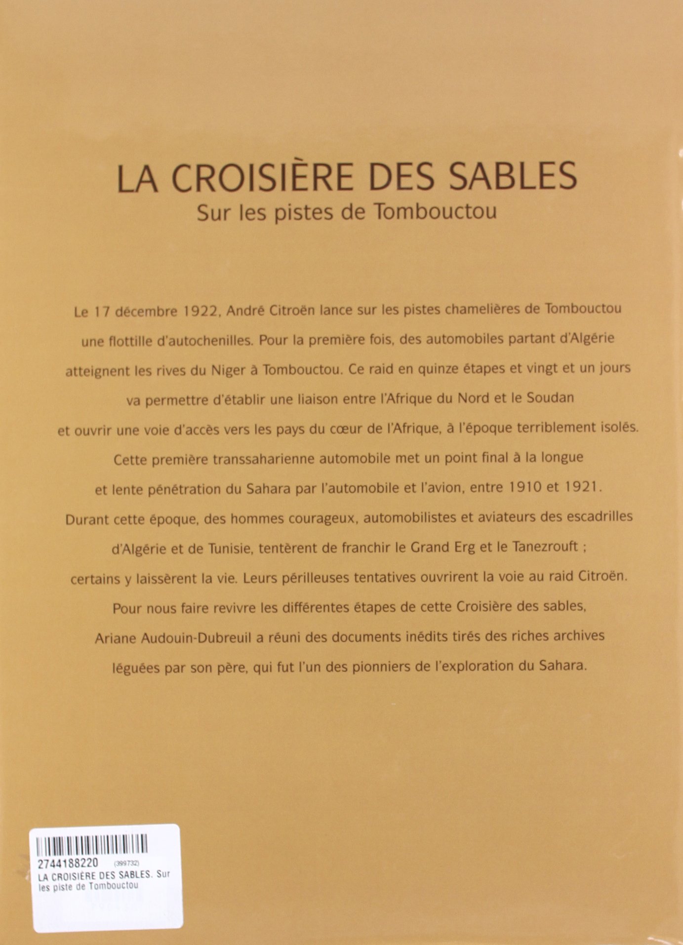 La Croisiere Des Sables Sur Les Piste De Tombouctou 9782744188220 Amazon Com Books