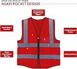 Vasego Class 2 Reflective Safety Vest Men Women Hi Vis Utility Pockets Black M view 3